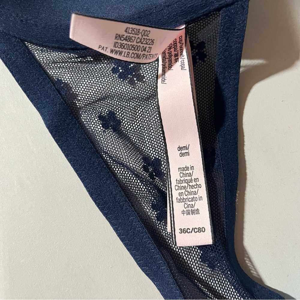 Victoria's Secret Set of Two Lace Demi Bras - Navy and Tan 36C - Picture 11 of 13